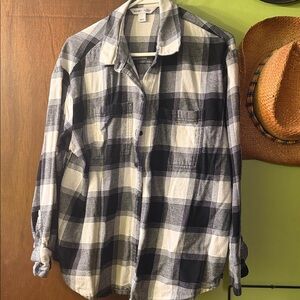 Old Navy Black and White Checkered Shirt